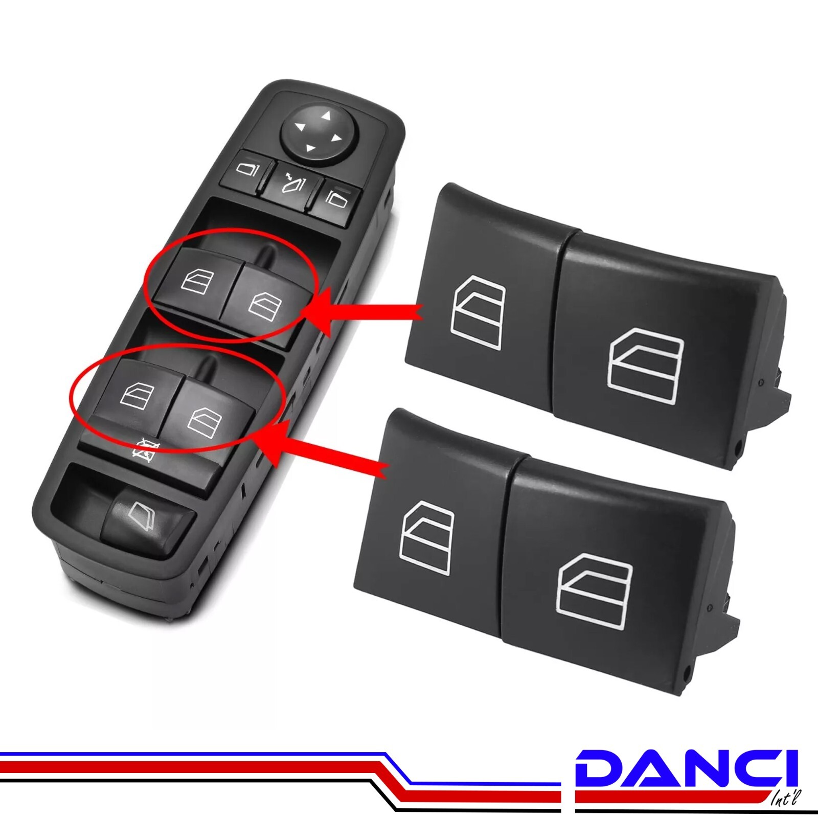 4x Driver Window Switch Repair Button Cap For Mercedes ML GL R W164 W251 X164