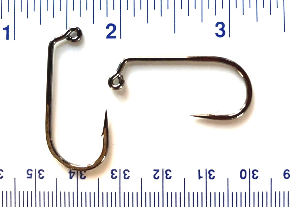 100 GT 32824 2X Strength Black Nickel 60 Degree Round Bend Jig Hooks size 1