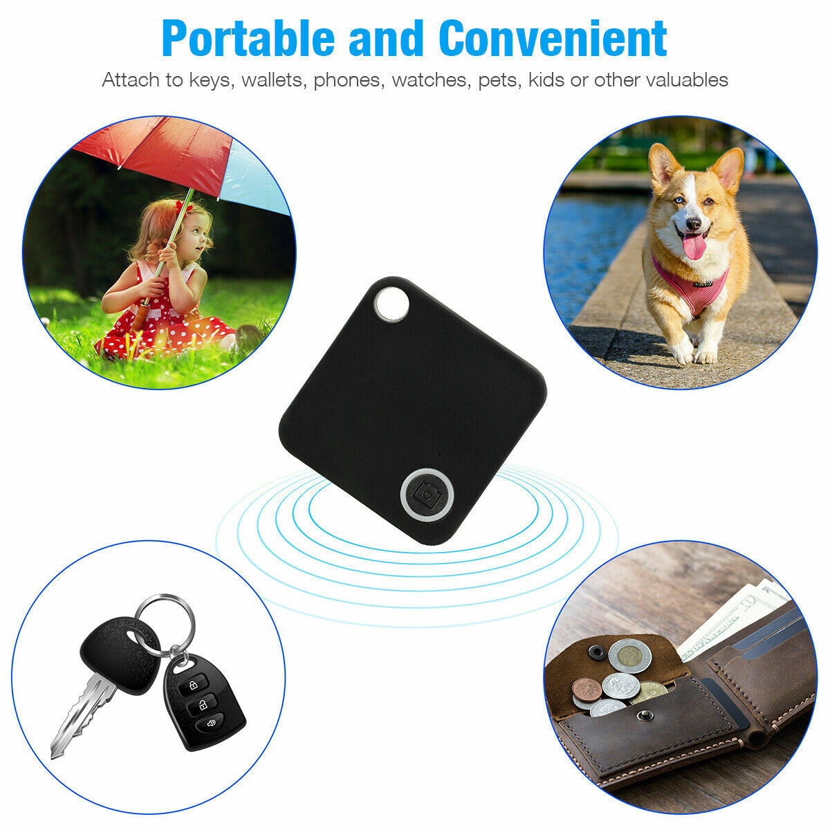 2PACK Tile GPS Tracker Alarm Wireless Bluetooth Anti-Lost Wallet Key Pet Finder