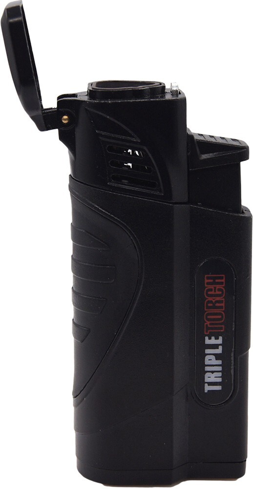 12 PACK Quad Jet Torch Lighter Adjustable Flame W/ Cigar Puncher Solid Color