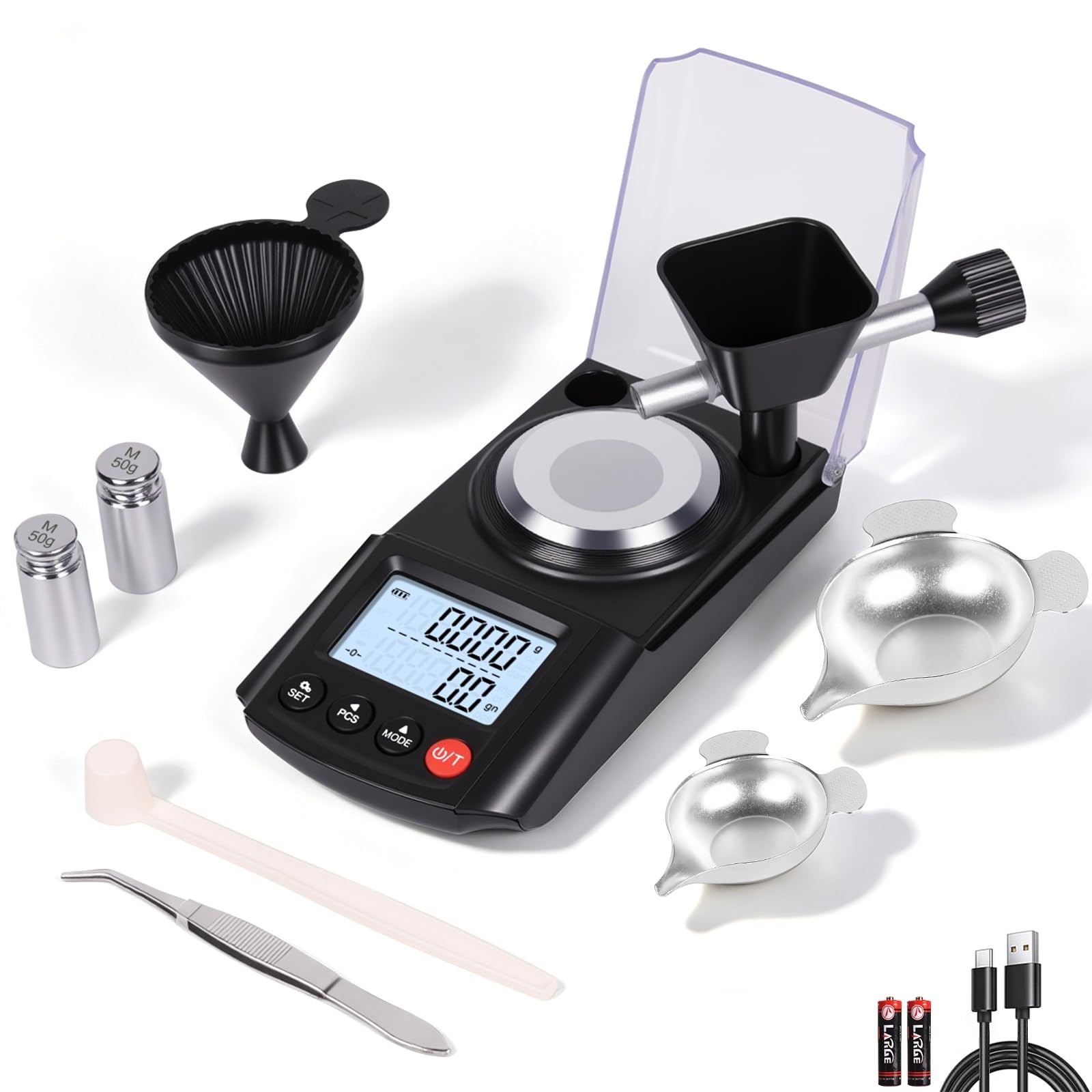Precision Digital Reloading Scale 100g/0.001g - Grain & Milligram Weighing, USB-