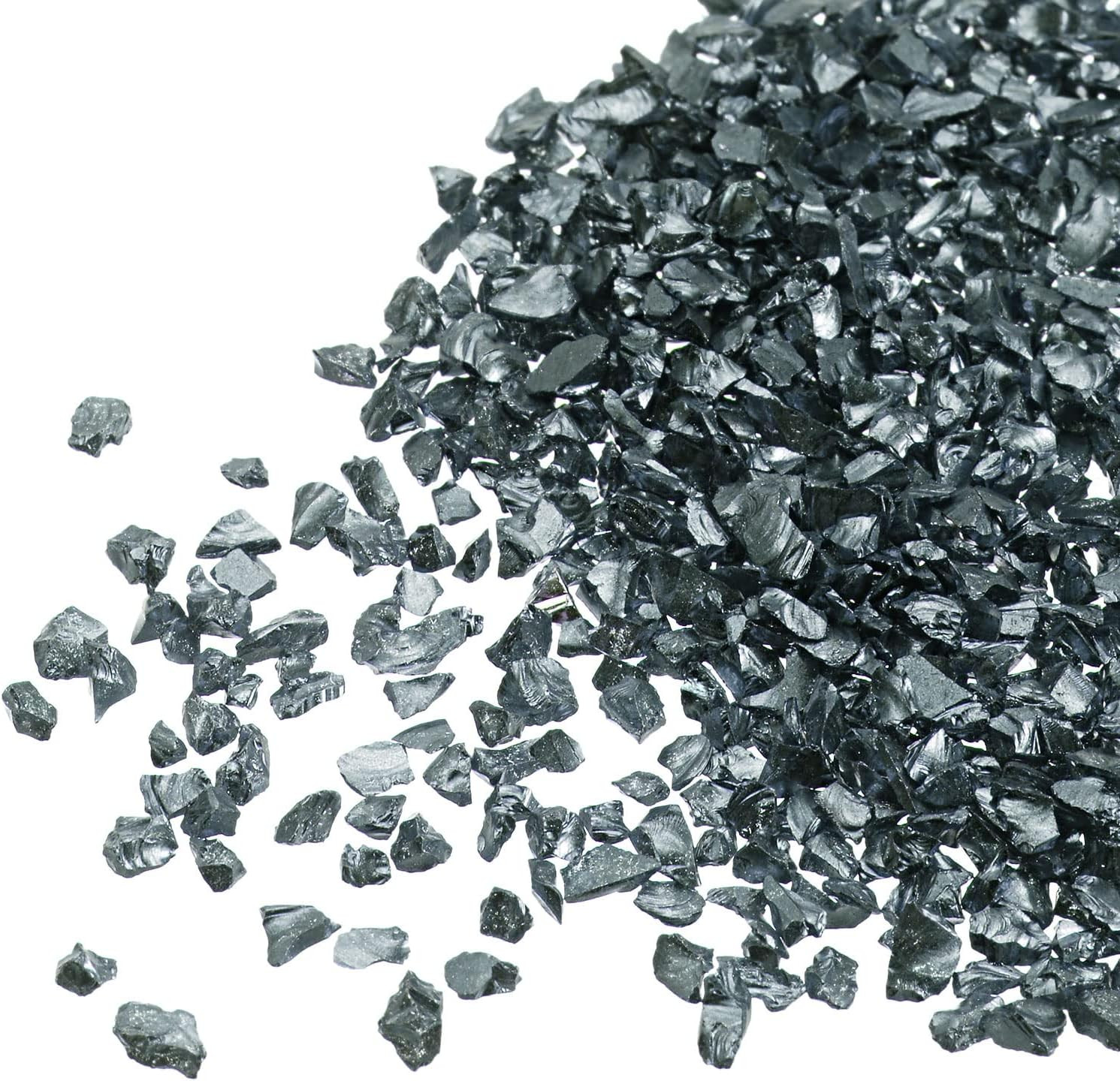 20G Crushed Glass Chips, 2-4Mm Irregular Metallic Chunky Glitter Glass for Craft