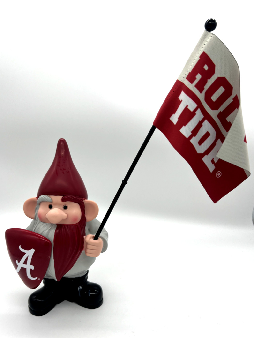 Alabama Crimson Tide Cyclones Flag Holder Gnome NCAA Team Sports 10" Tall