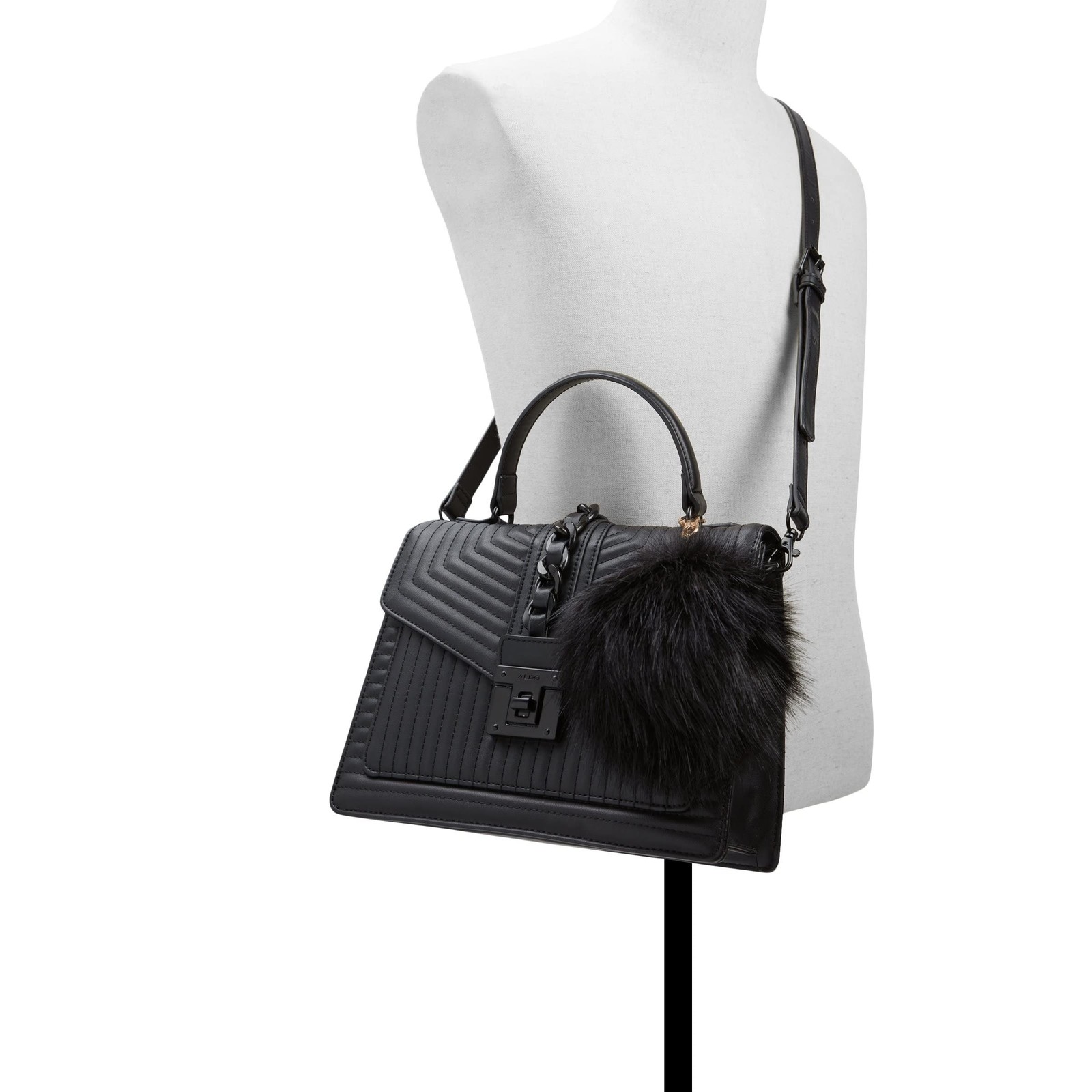 ALDO Women's Regular Jerilini Top Handle Bag Black Medium