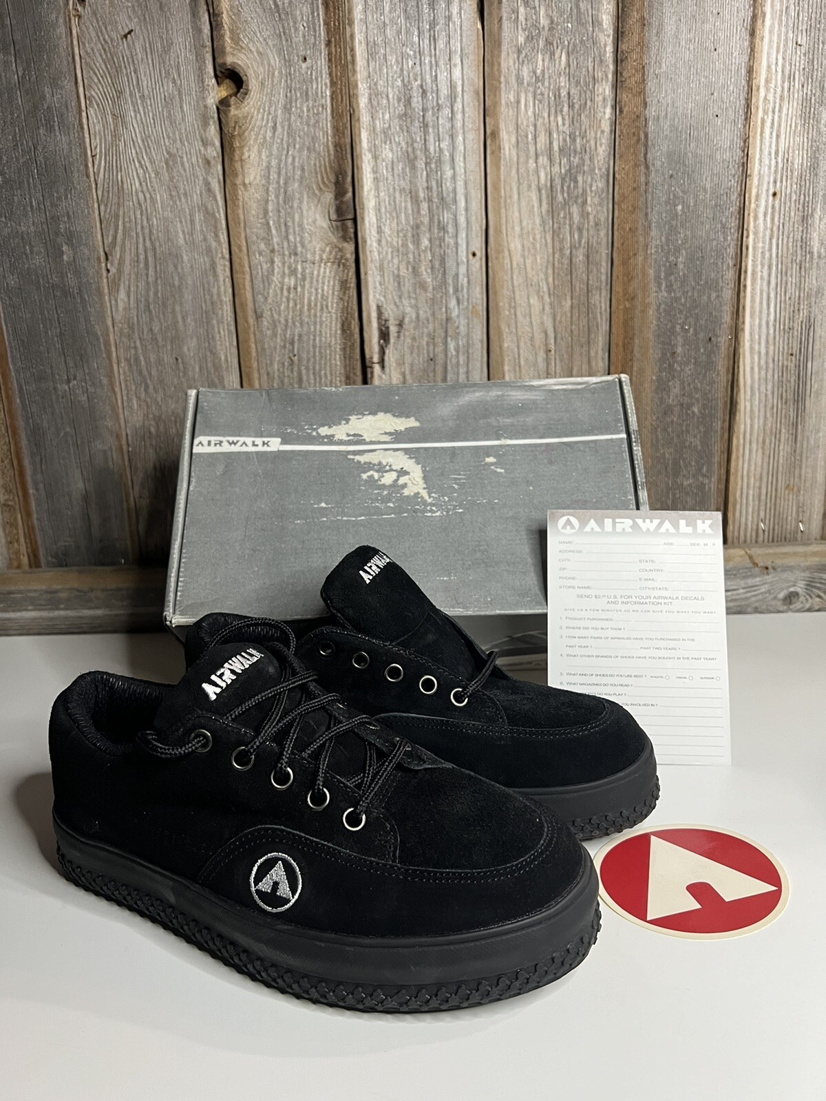 NOS Vintage AIRWALK MT LOUNGE LO OXFORD SZ 7 1/2 Shoes Skateboarding NIB 90s Y2K