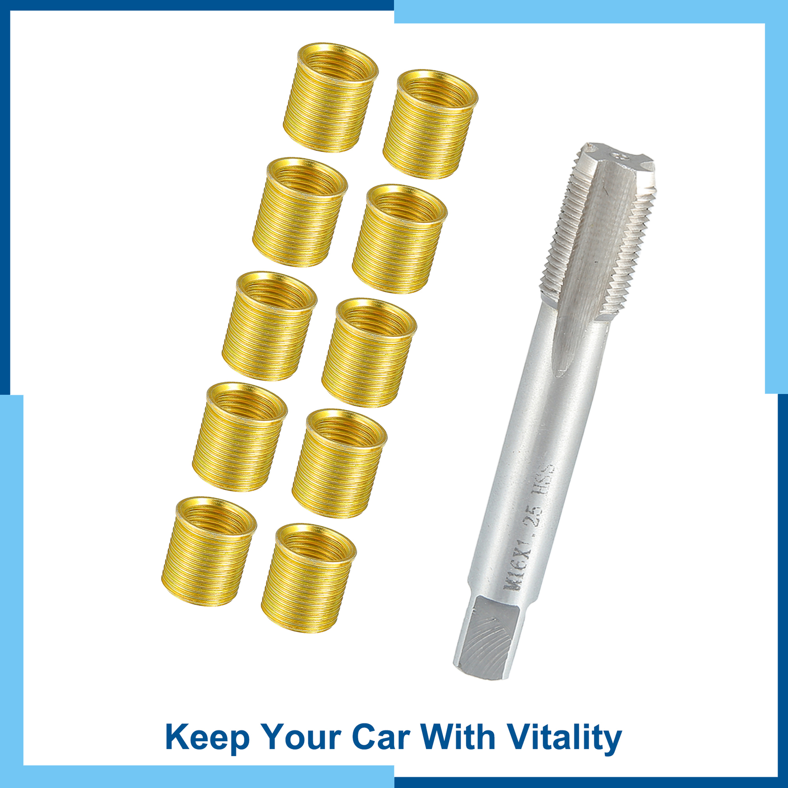 Universal Pack (1) Spark Plug Thread Repair Tool w/ M14x1.25 Insert M16x1.25 Tap
