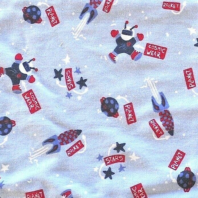 Space Cosmic Rocket Astronaut Kids Flannel Pillow Case Set Stars Planets Sci-Fi