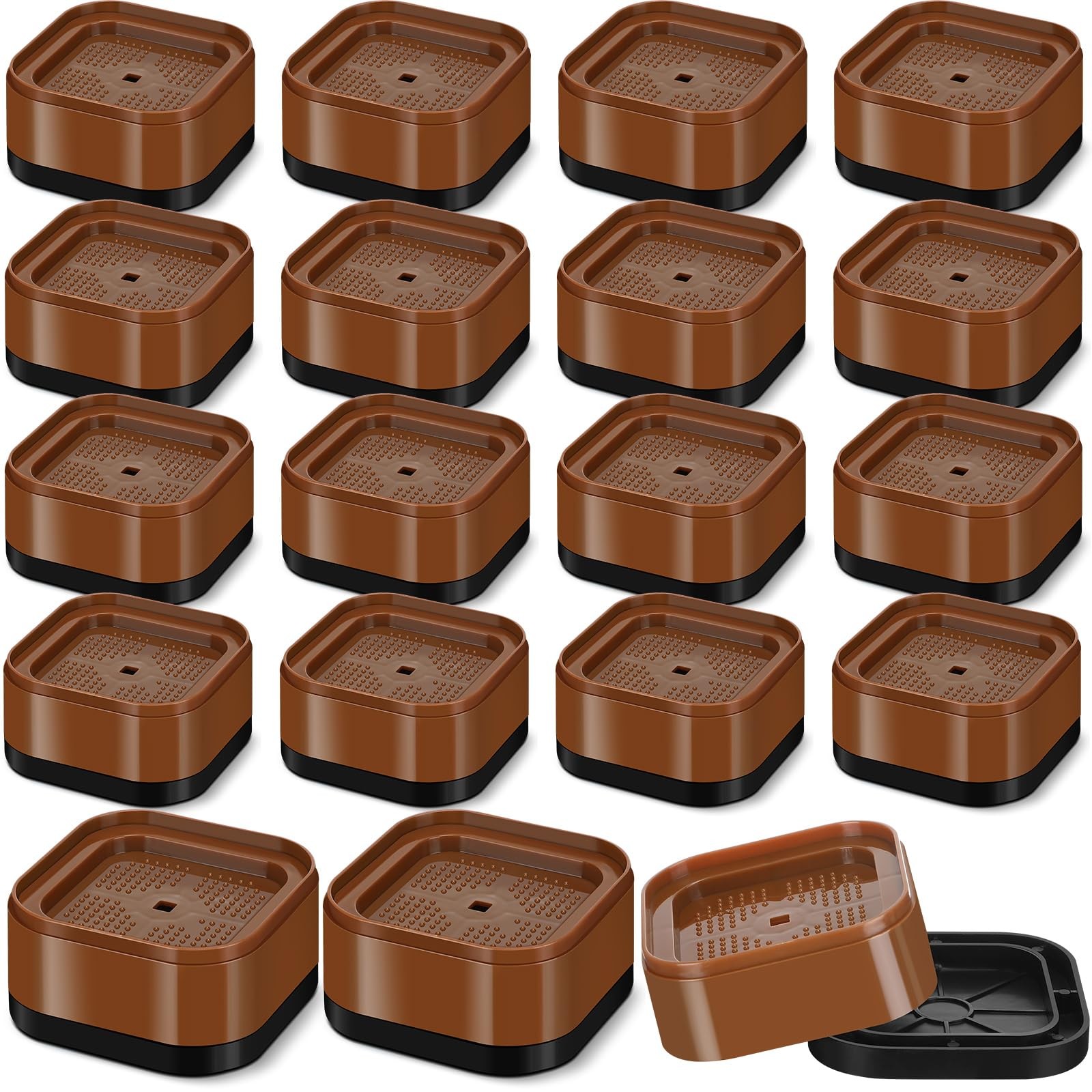 16 Pack Furniture Risers Adjustable Bed Risers Desk Leg Risers 1.38" Stackabl...