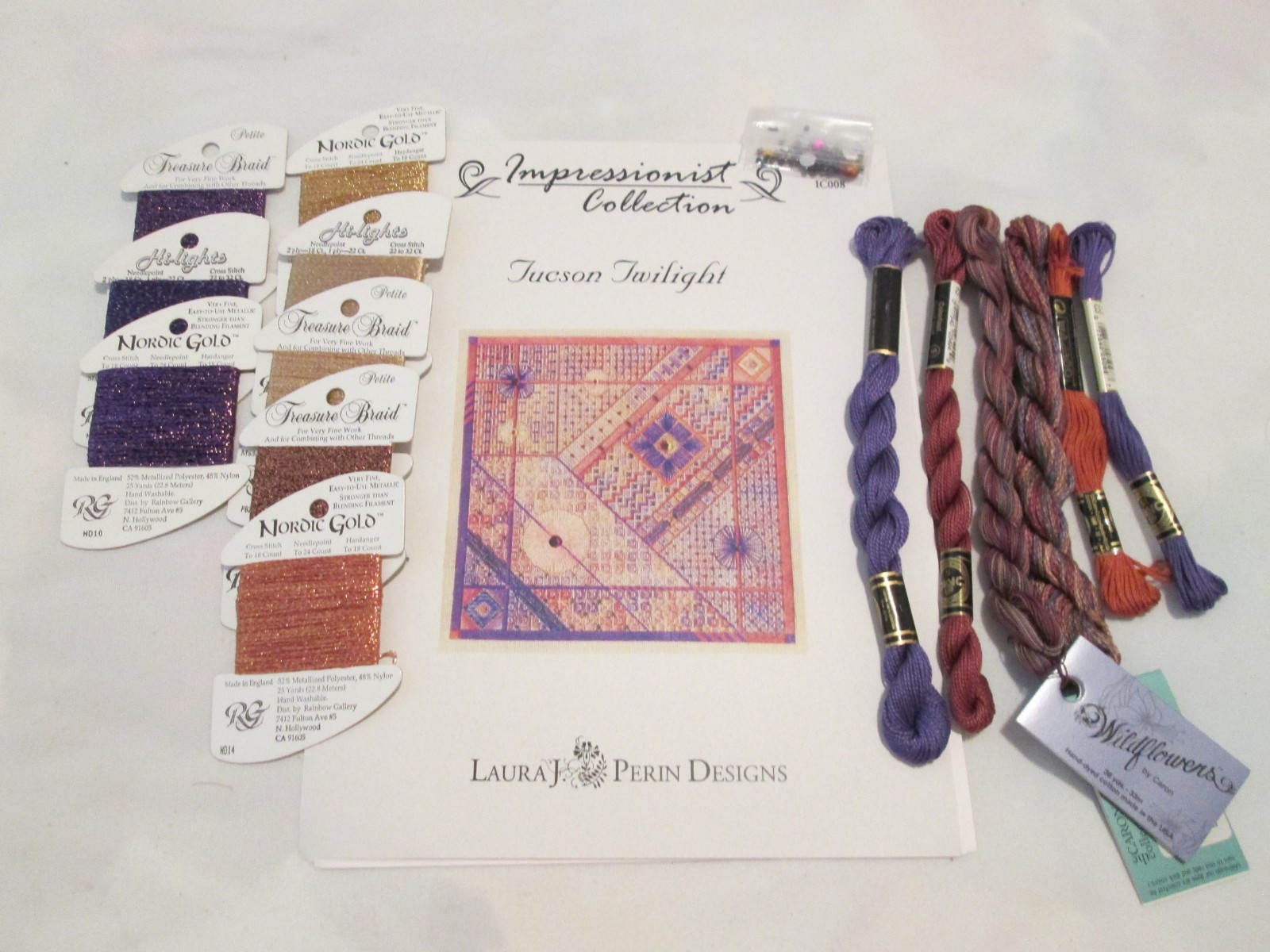 TUCSON TWILIGHT-LAURA PERIN-NEEDLEPOINT PATTERN-THREADS/EMBELLISHMENTS