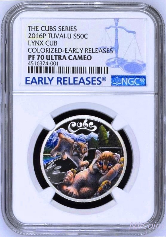 2016 P Tuvalu PROOF Silver The Cubs Lynx NGC PF70 1/2 oz Coin w/ OGP