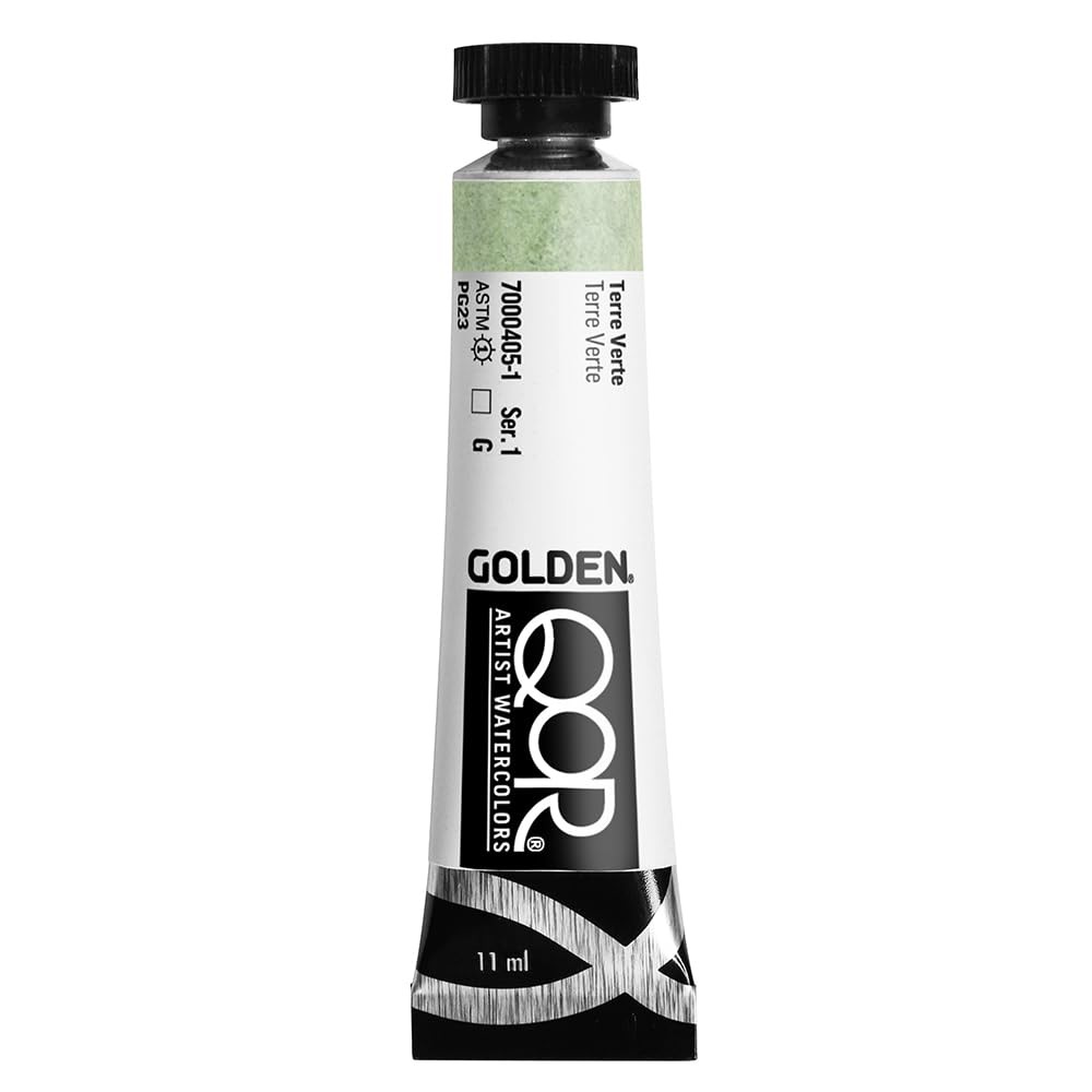 GOLDEN QoR Artist Watercolors, Terre 0.37 Fl Oz (Pack of 1), Verte