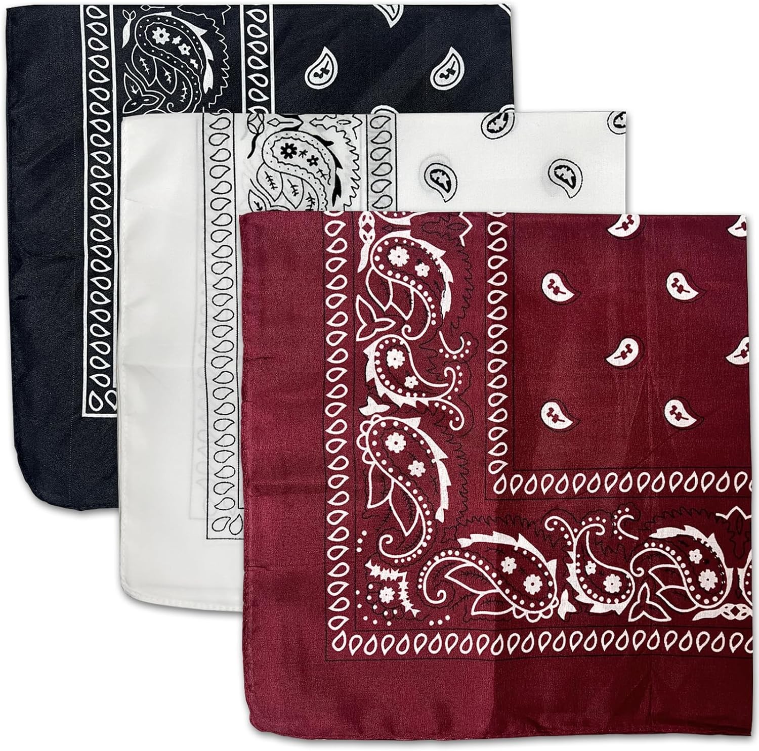 Sosun Bandana, 100% Cotton Paisley Scarf, Headwear, Face Mask for Men or Women