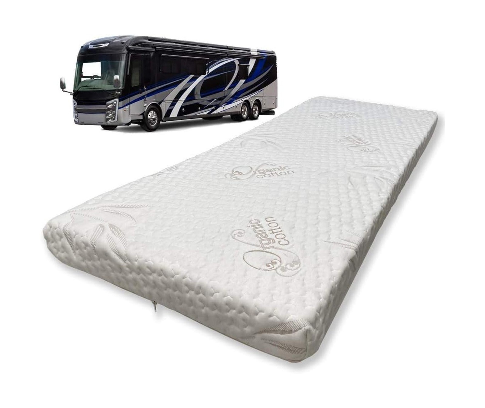 Foamma 11" x 48" x 80" Mattress for RV with Water Resistant Organic Cotton Co...