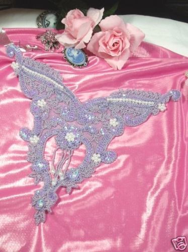 LAVENDER  BODICE  SEQUIN BEADED ~ APPLIQUE 0055