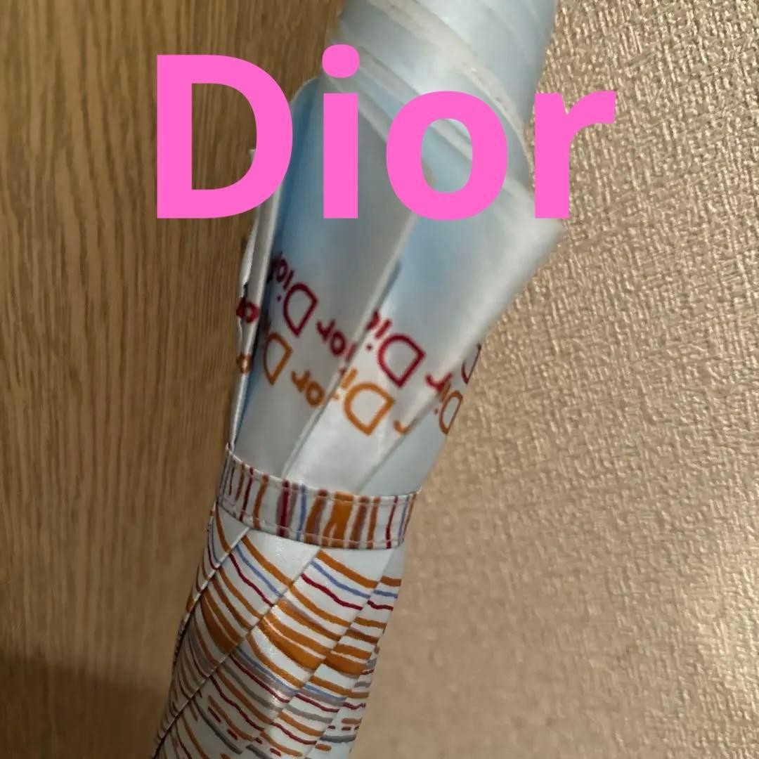 Dior Long Umbrella Satin Blue Fashion Accessory Authentic Luxury Gift