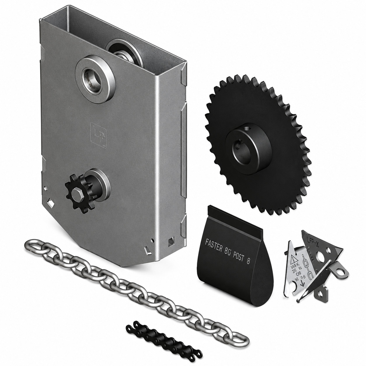 Canimex Garage Door Chain Hoist Drive Jackshaft Mount 1″ ID Shaft 4:1 Reduction