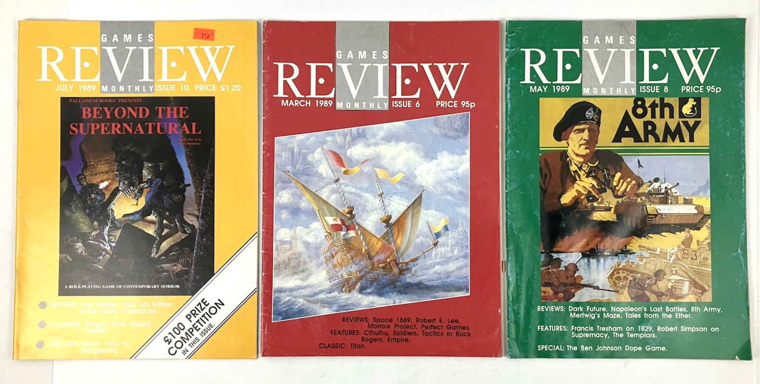 Games Review Monthly Lot of 3 1989 RPG Wargaming Magazines Beyond the Supernatur
