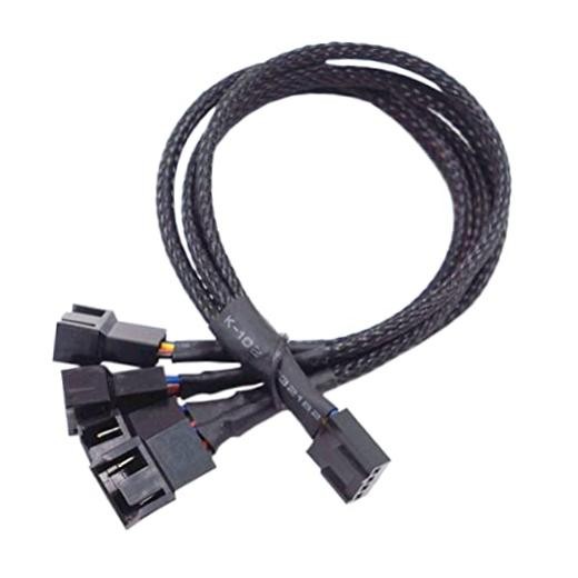 Micro 4-Pin PWM GPU Fan Adapter PWM Fan Splitter 3Pin 4Pin Sleeved Adapter 1