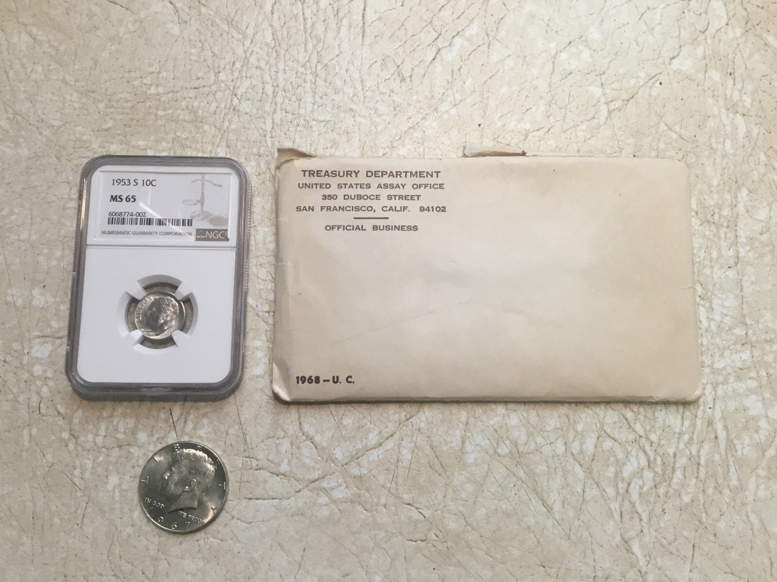 SILVER Lot 3 Coin 1968 10 Coin Mint Set 50C 1967 Silver 1953S NGC MS65 Gram 25