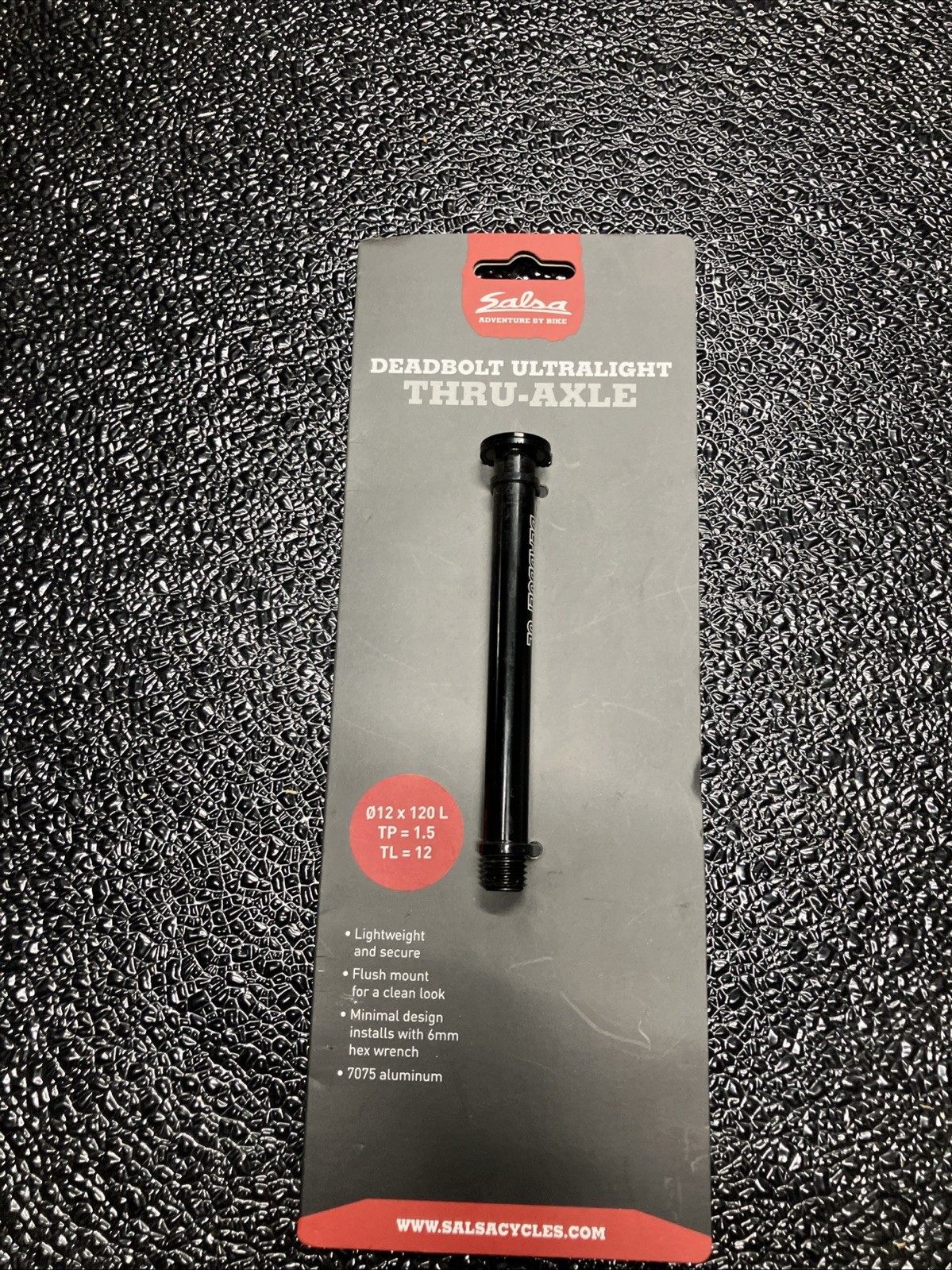Salsa Deadbolt Ultralight Thru-Axle, 12mm x 120mm Length, TL12, TP=1.5