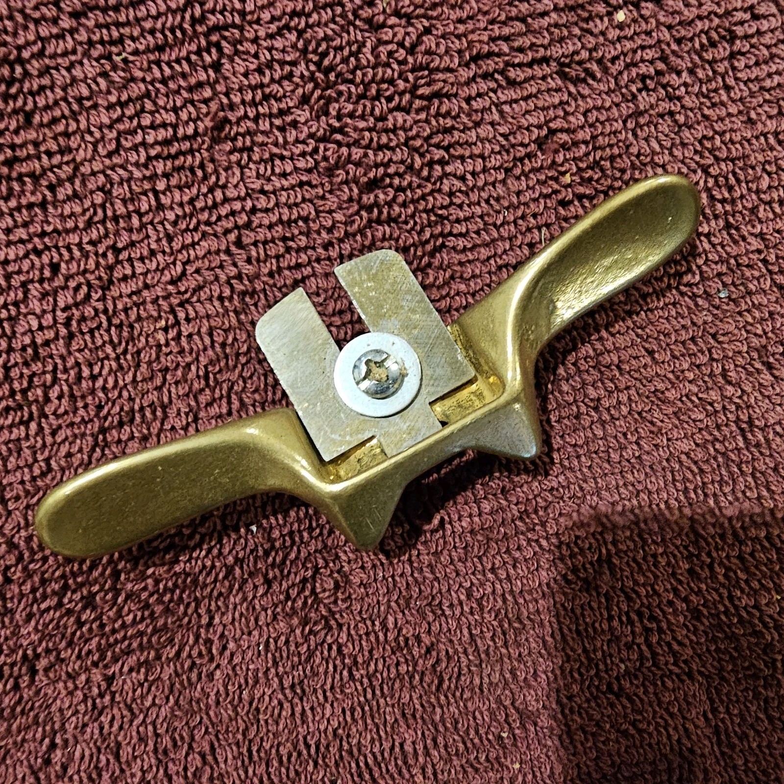 Vintage Unmarked Mini Chamfering Shave, Brass Body.
