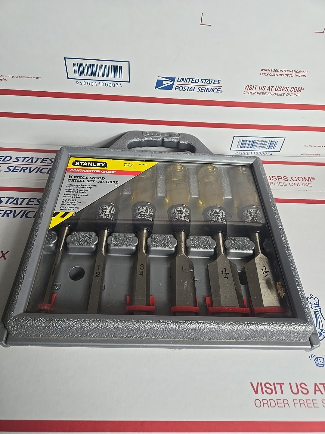 STANLEY TOOLS 16-901 6pc wood chisel set & case 1/4” 1/2” 3/4” 1” 1-1/4” 1-1/2”