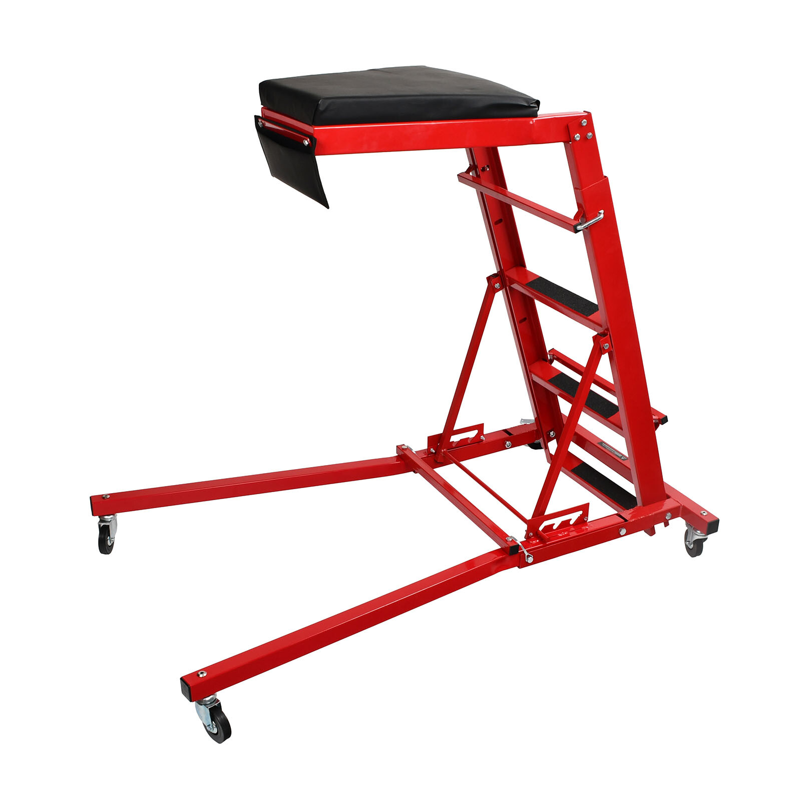 400LBS Foldable Topside Creeper 45"-66" Adjustable Height Engine Movable Ladder