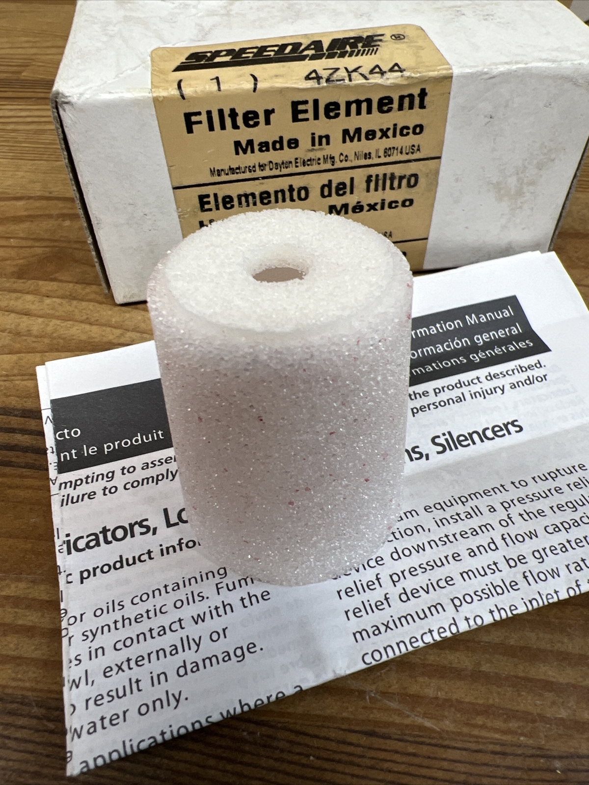 Speedaire Filter Element Mfr # 4ZK44