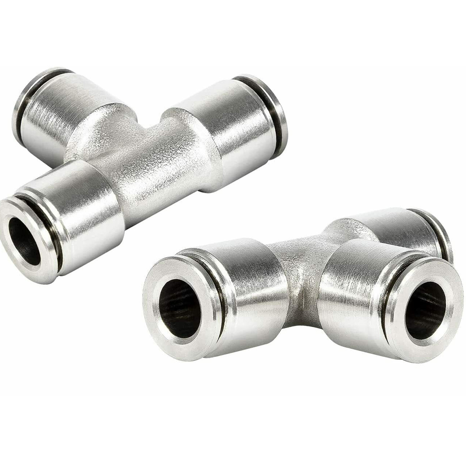 21838 Air Line T-Fittings Union Tee 1/4" Coupler Push-To-Connect Fitting 2Pcs