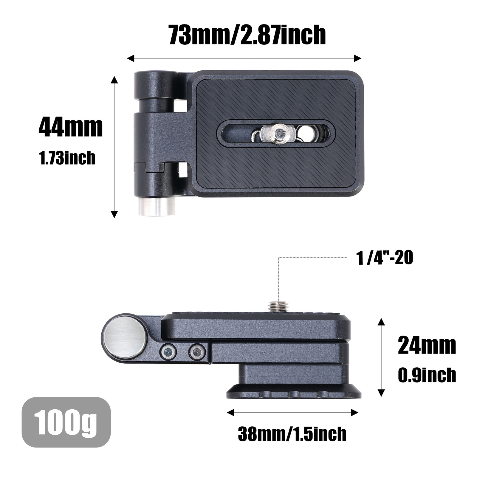 Foldable L-Shaped Quick Release Plate for Camera -Arca-Swiss Vertical/Horizontal