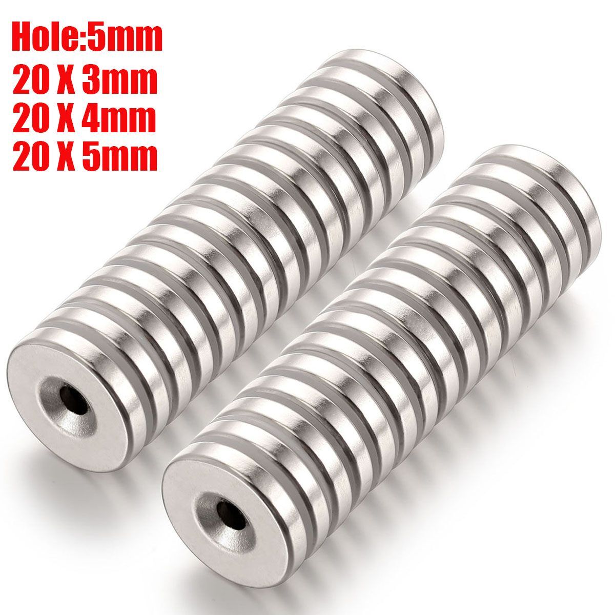 10 20 50x Strong Countersunk Ring Magnets 20mm Rare Earth Neodymium Hole 5mm US