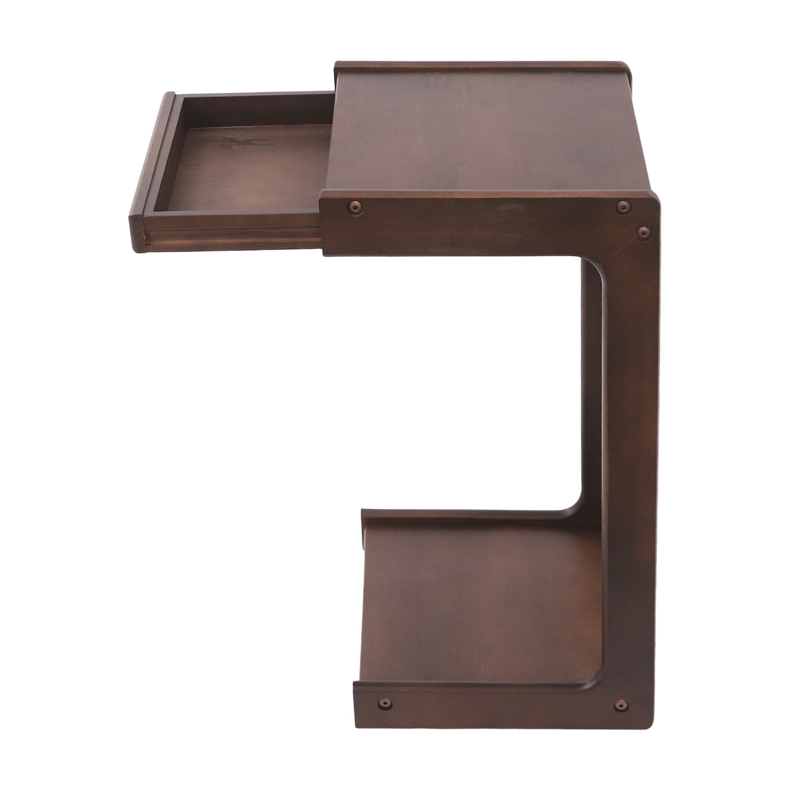 C-Shape Mobile Snack End Side Sofa Laptop Table w/ Drawer & Lockable Wheels
