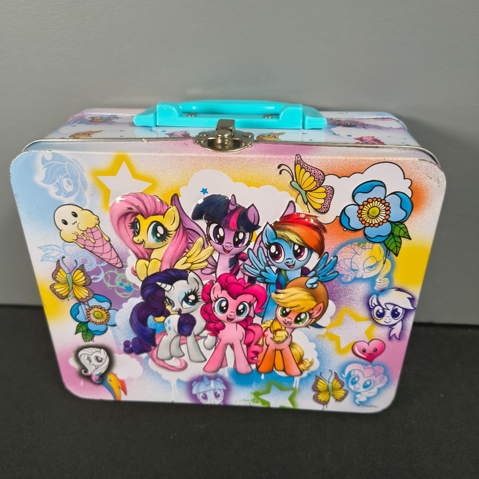 My Little Pony Metal Lunchbox Tin Hasbro Carry Case Storage Box Vintage Style