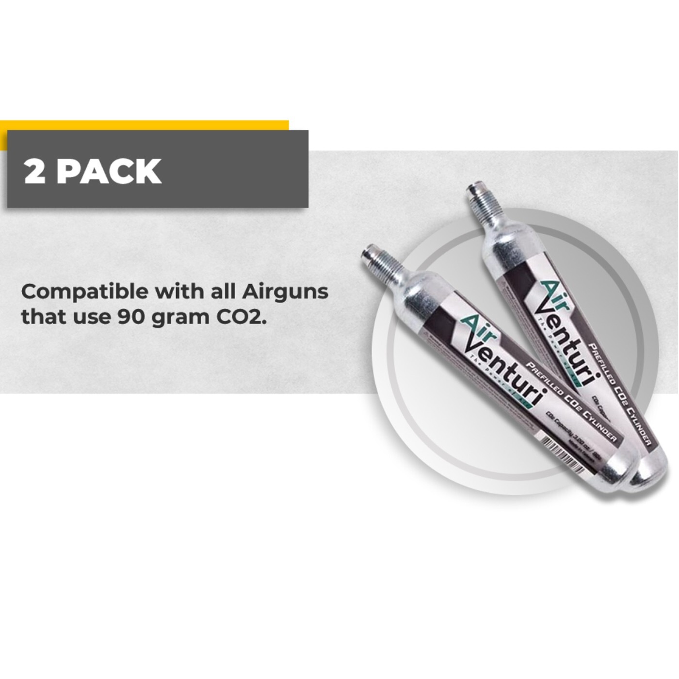 Air Venturi 90gram CO2 Capsule Airsoft Air Guns Paintball Rifle Pistol Pack of 2