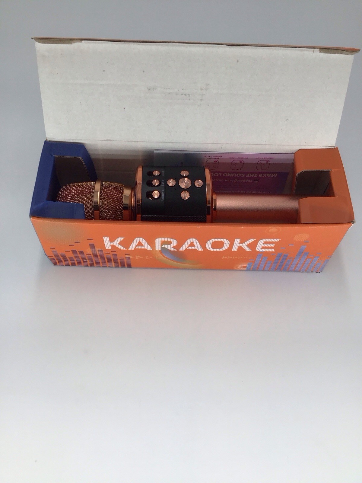 Bluetooth Wireless Karaoke Microphone with LED Lights,4-In-1 Portable Handheld