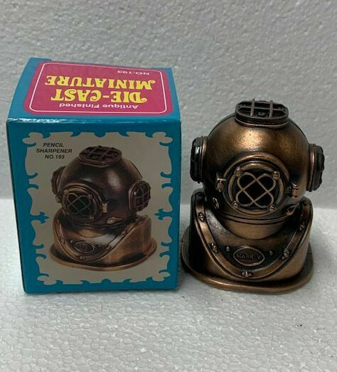 DIVING HELMET BRONZE DIE CAST METAL COLLECTIBLE PENCIL SHARPENER NEW / BOX