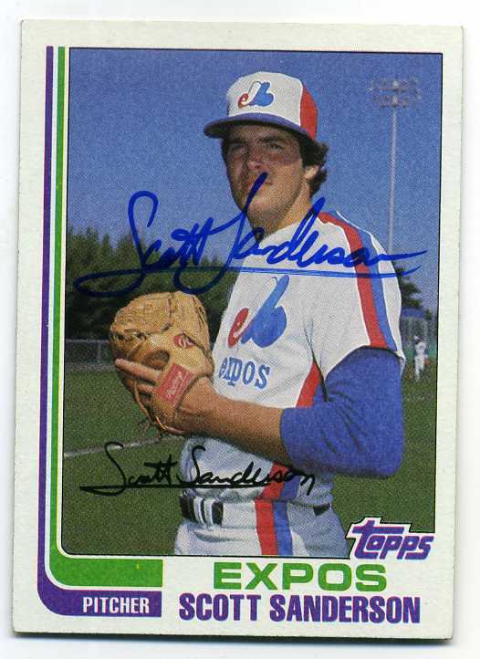 SCOTT SANDERSON Signed 1982 Topps #7 Expos Guaranteed Authentic KOA