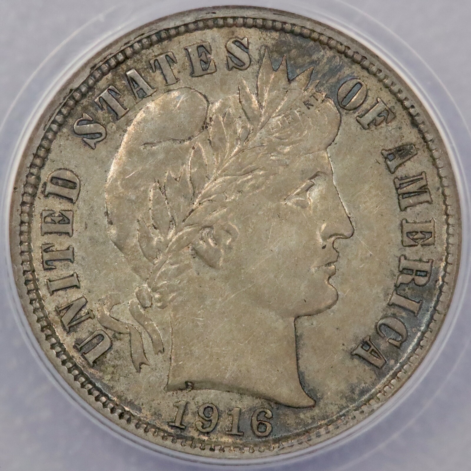 1916-S 10c Barber Dime - ANACS AU 55