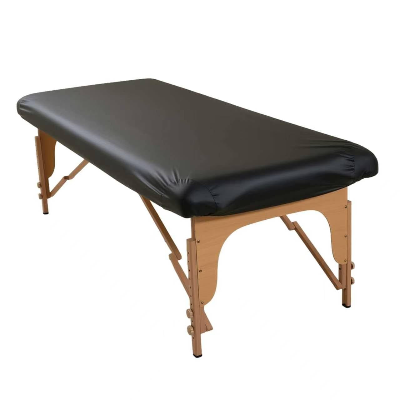 SFAFT Black Waterproof Massage Table Cover - 68~81"L/28~32"W/1~5"T,