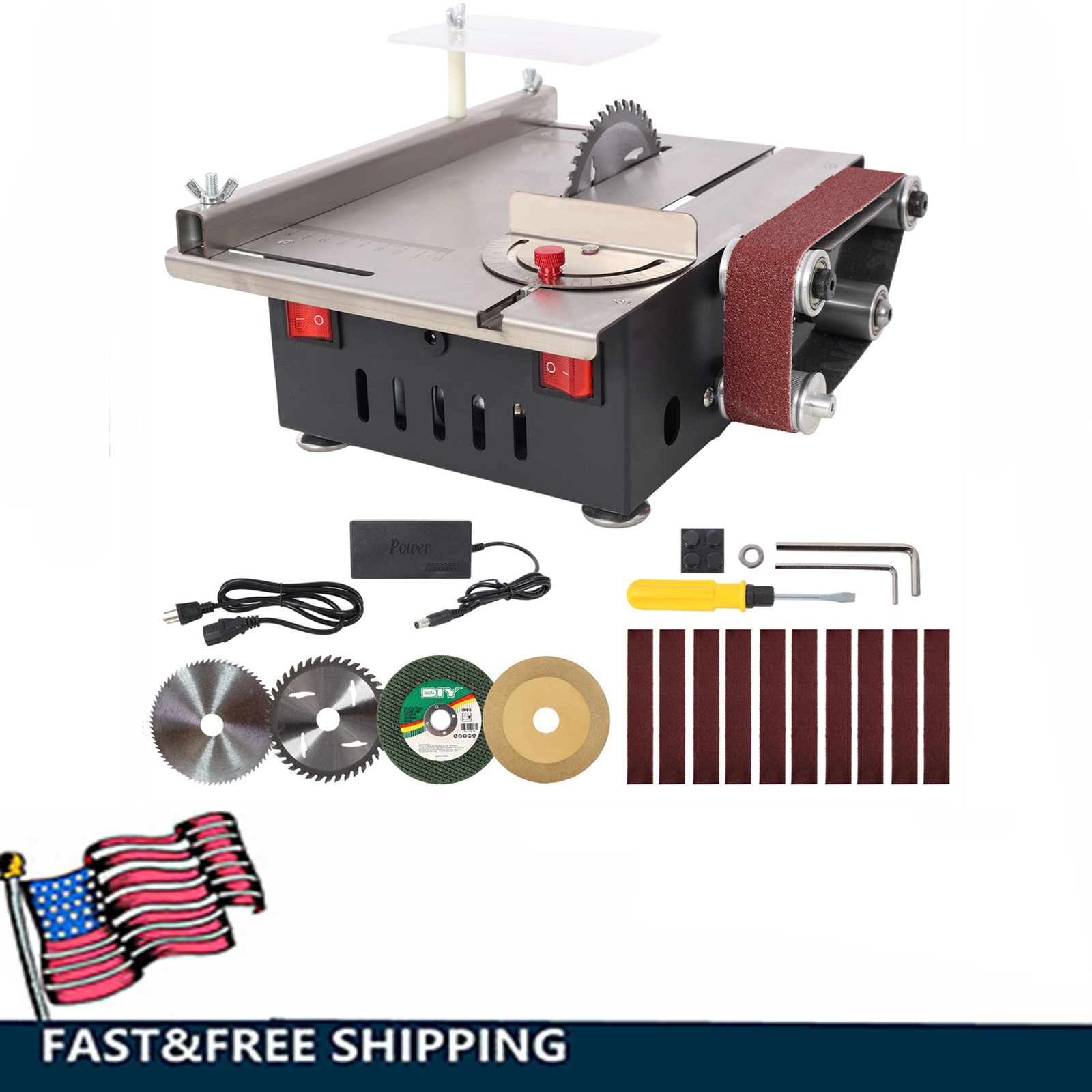 Mini Table Saw Portable Precision Craft Table Saw Adjustable 0-90° Angle Cutting