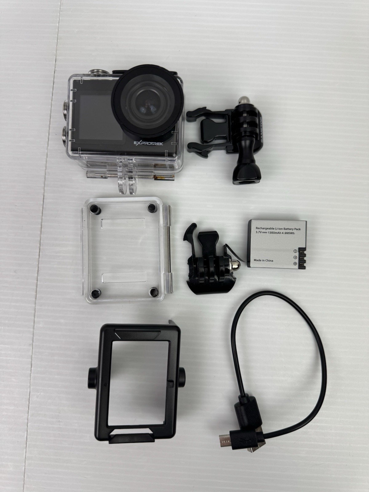 Exprotrek 4K Action Camera Bundle Waterproof Case, Frame Mount , Battery & Acces