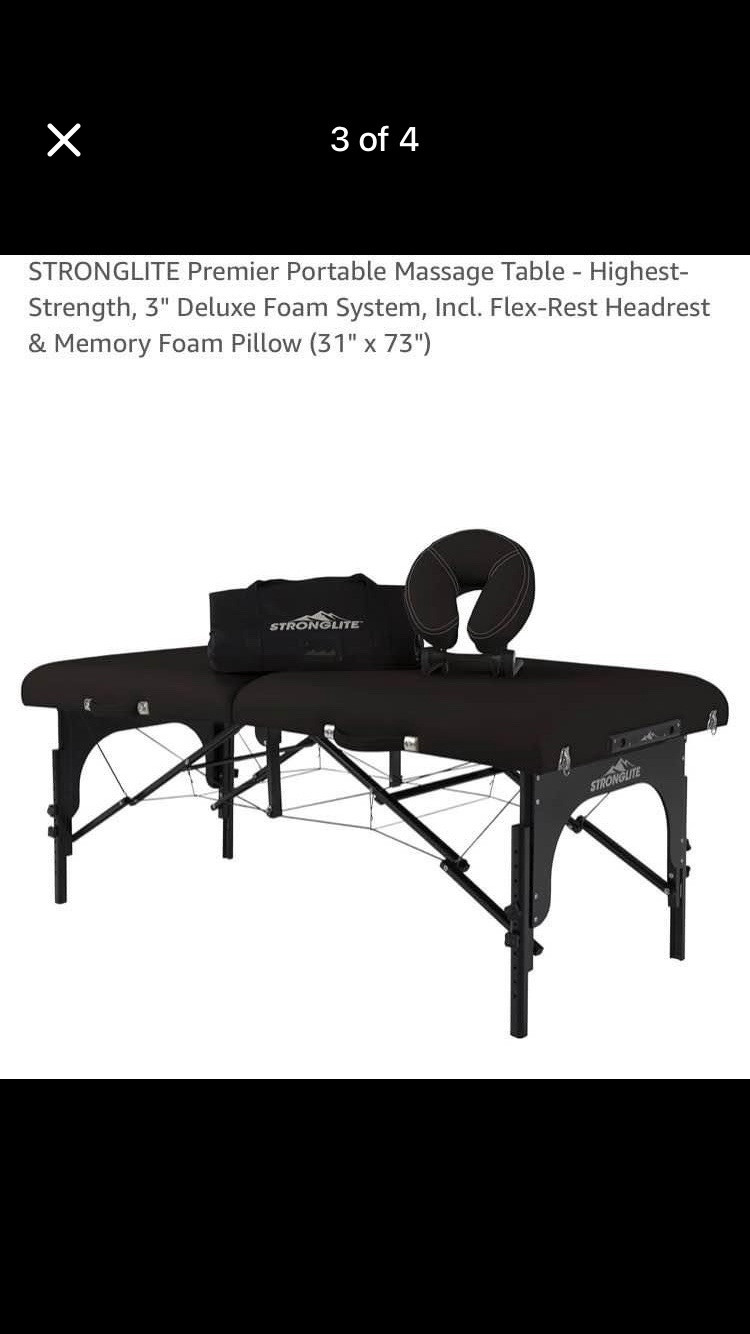 STRONGLITE Premier Portable Massage Table - Highest-Strength, 3" Deluxe Foam ...