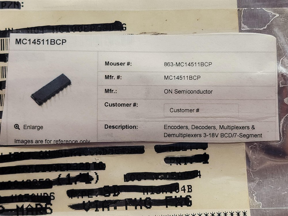 New (25pcs) MC14511BCP ONSEMI IC Logic