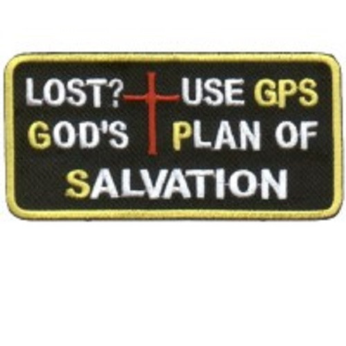 GPS GOD'S PLAN OF SALVATION CHRISTIAN EMBROIDERED  PATCH**FREE SHIPPING**