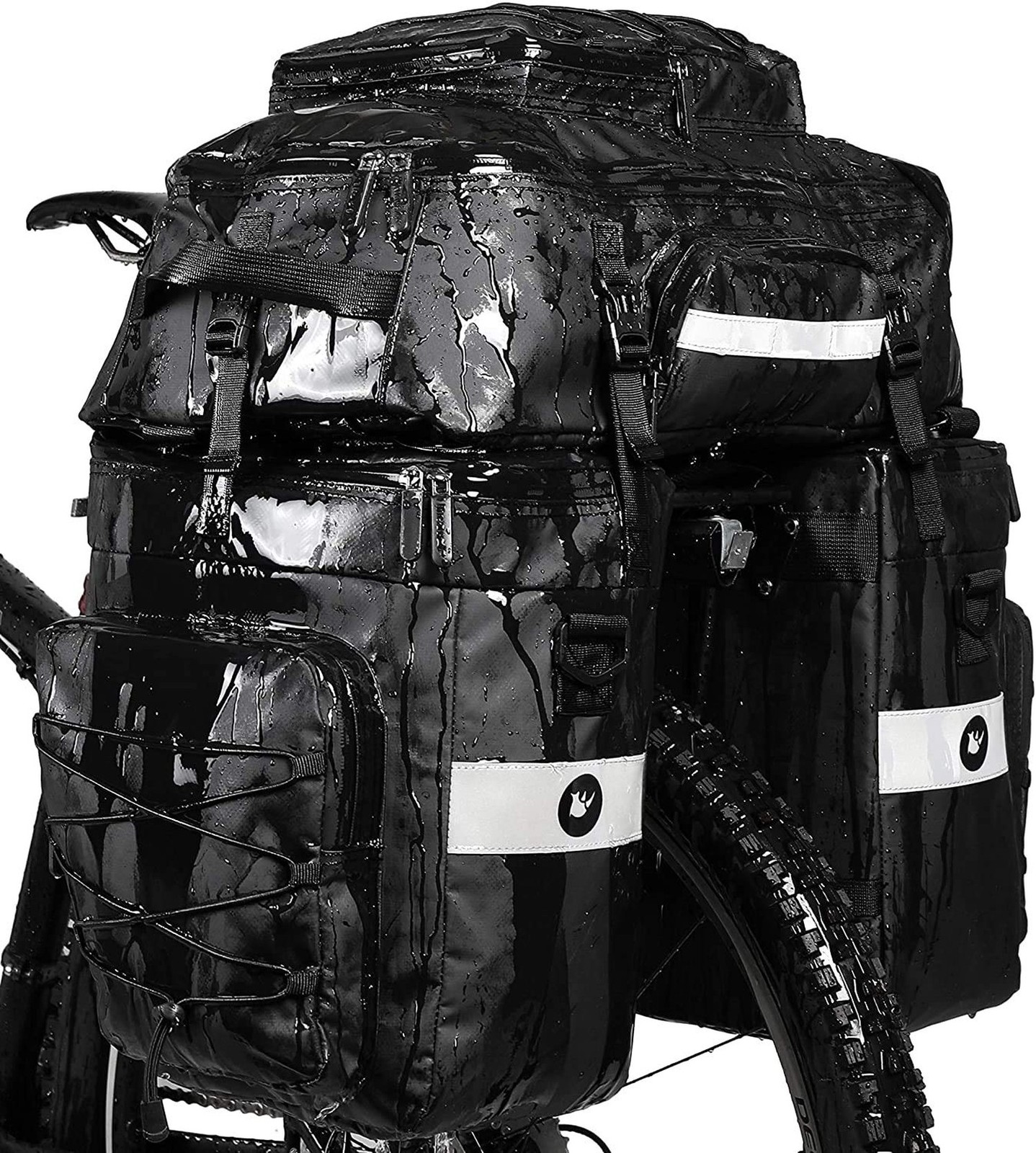 HUNTVP Bike Pannier Bag Bicycle Rear Rack Bag Waterproof - 3 in 1 Cycling Mul...