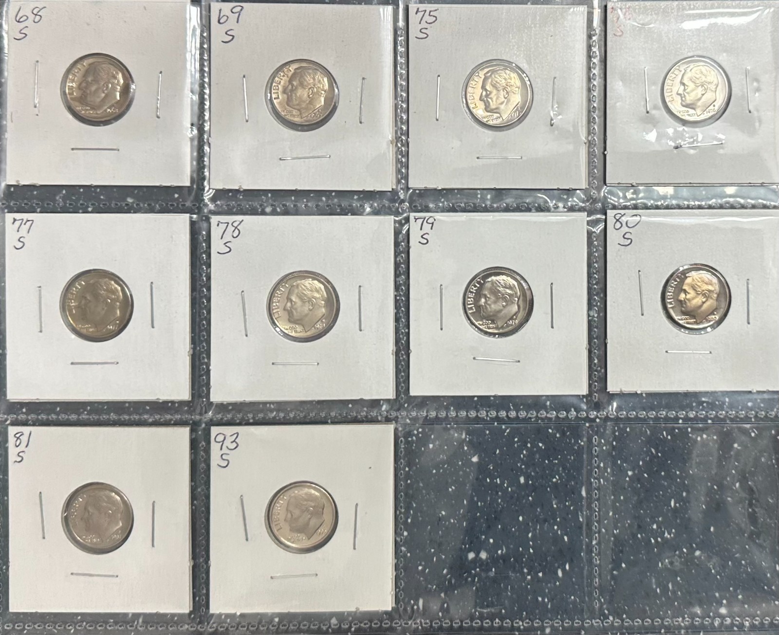 10 DIFFERENT  **PROOF**  ROOSEVELT DIMES - NICE COINS - L@@K AT PICTURES     #10
