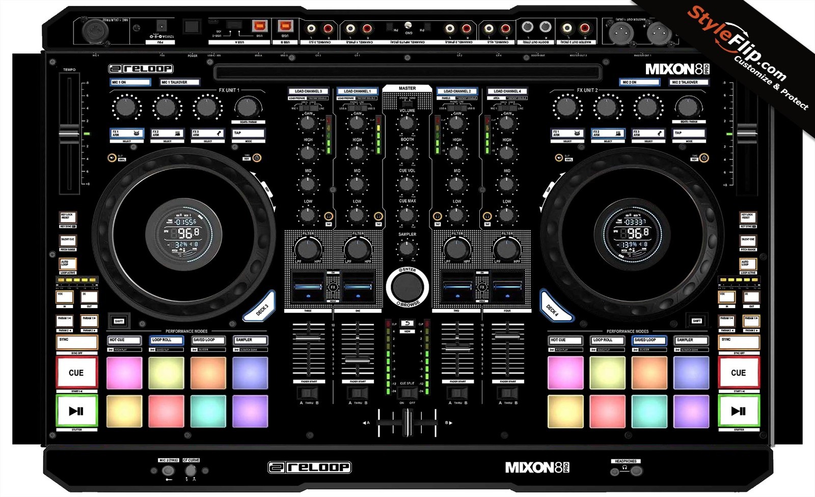 Reloop Mixon 8 Pro Skin | Black | Protective Decal | StyleFlip