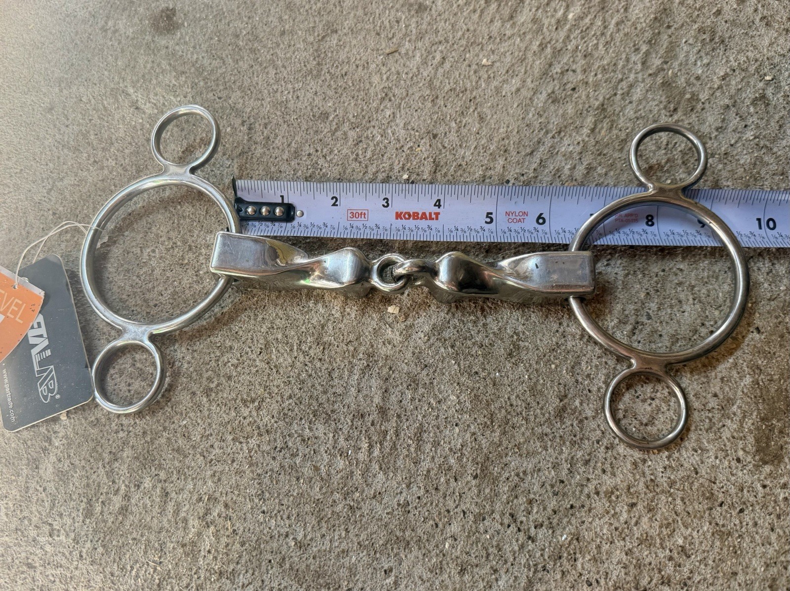 5.75” NWT Metalab Thick Square Twisted Two Ring Gag Bit