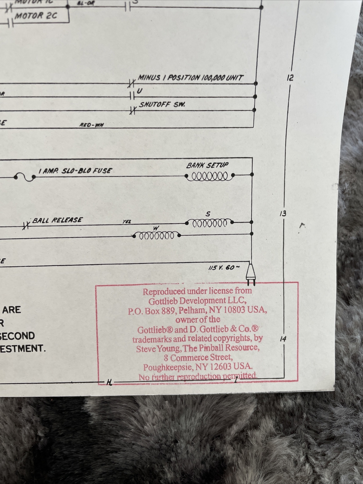 Gottlieb Rocket Ship Wiring Schematic Diagram