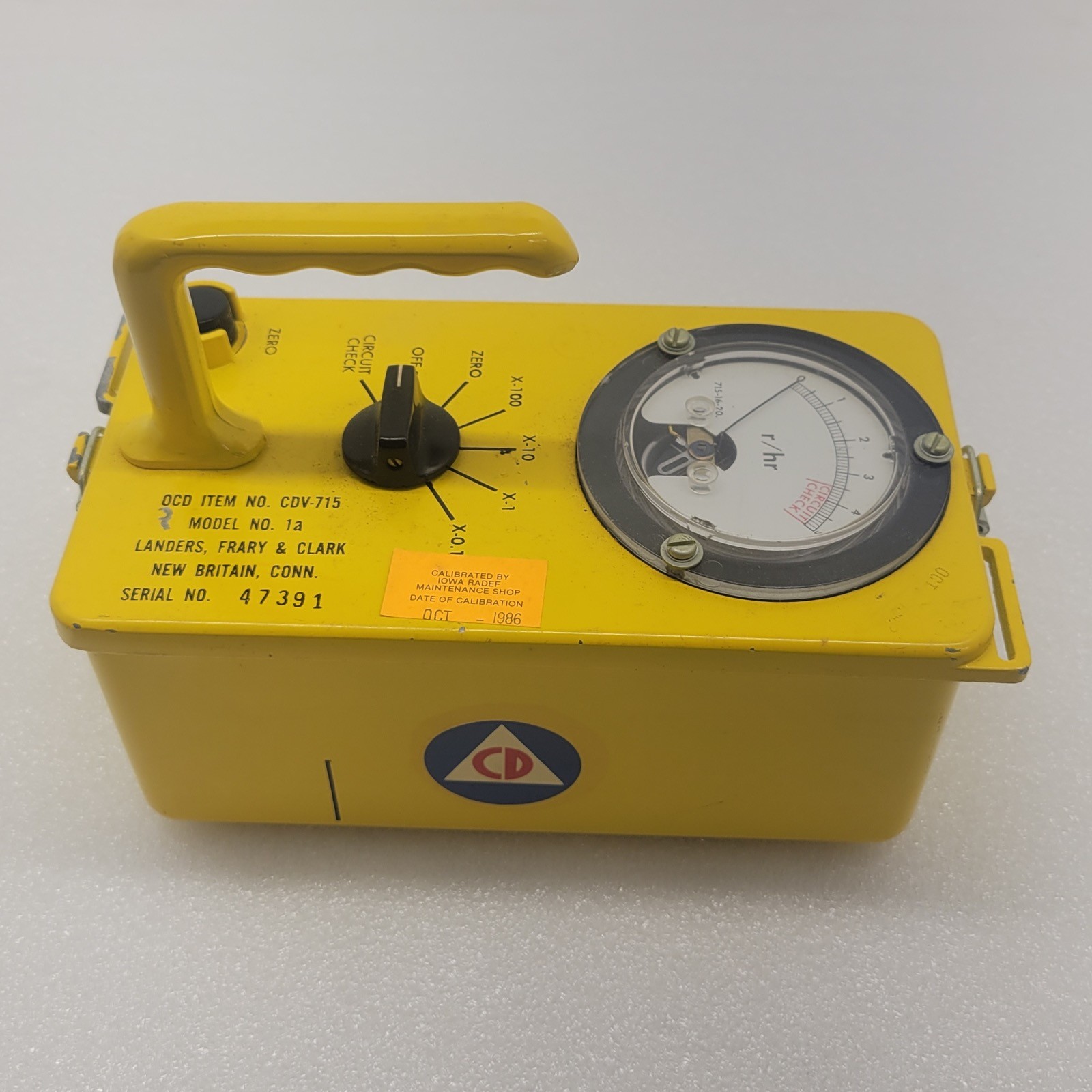 VTG Victoreen CDV-715 Model 1A Geiger Counter Civil Defense ~ Cold War